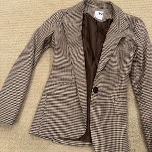 SO brown plaid blazer, size small